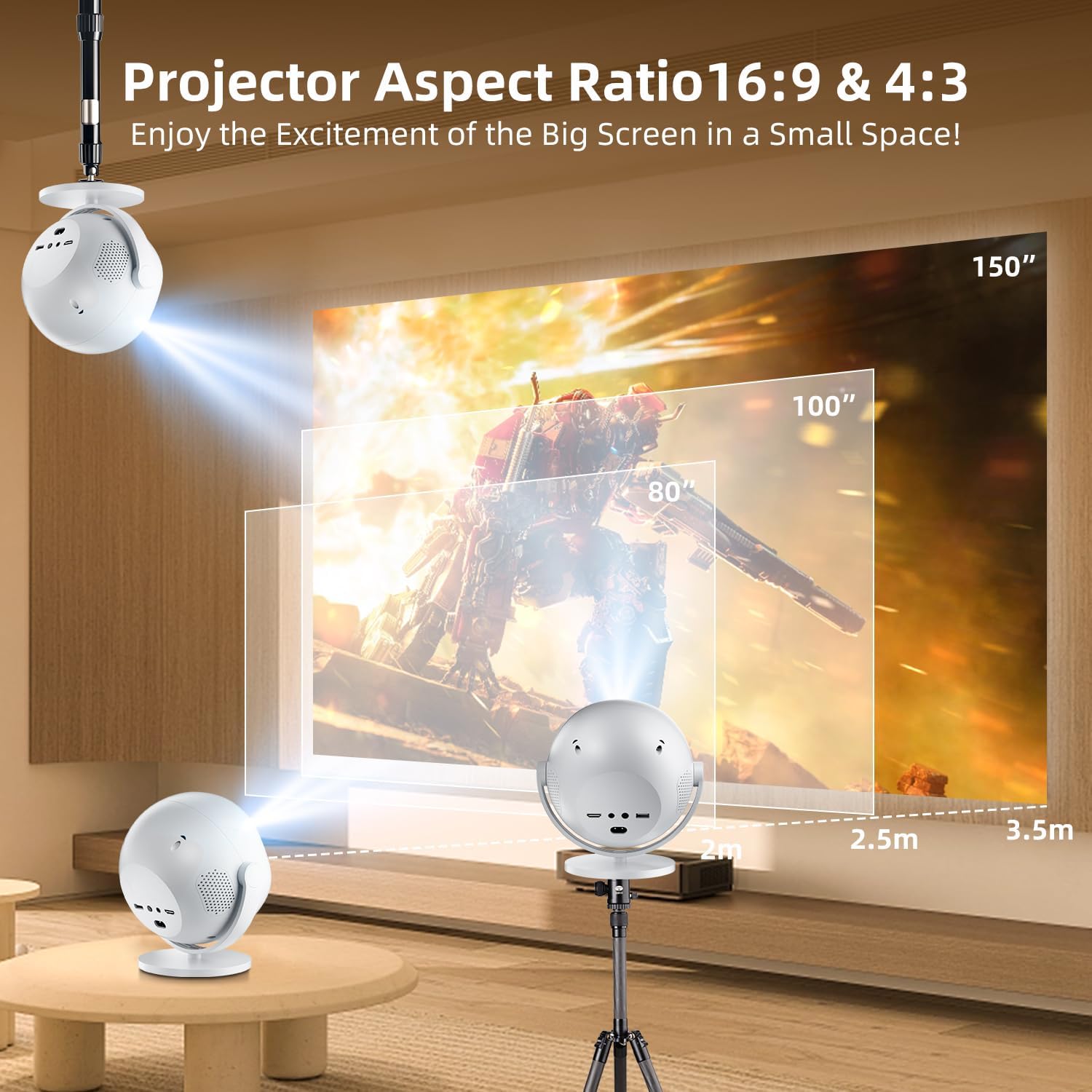 Thumbnail 6 de Salange Bedroom Projector 1080P for home cinema