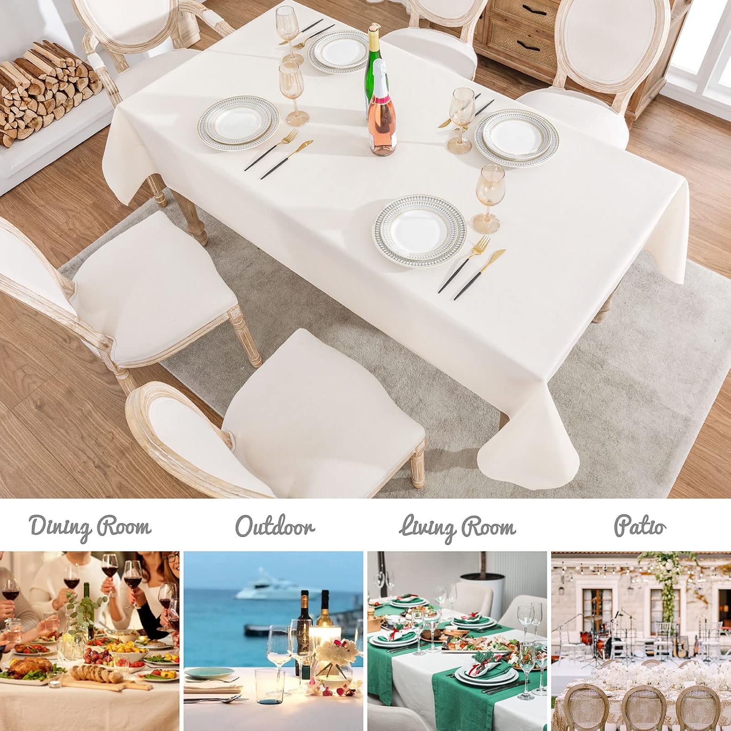 Thumbnail 6 de Veblandy Rectangle Tablecloth 60x104 inch 🍽