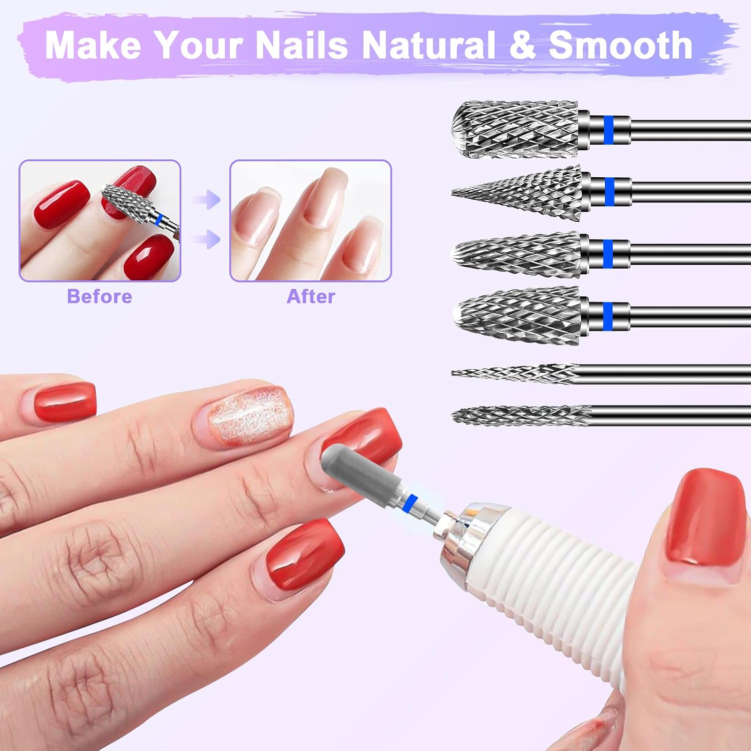 Thumbnail 4 de CGBE embouts ponceuse ongles en carbure de tungstène (6 pièces) avec brosse