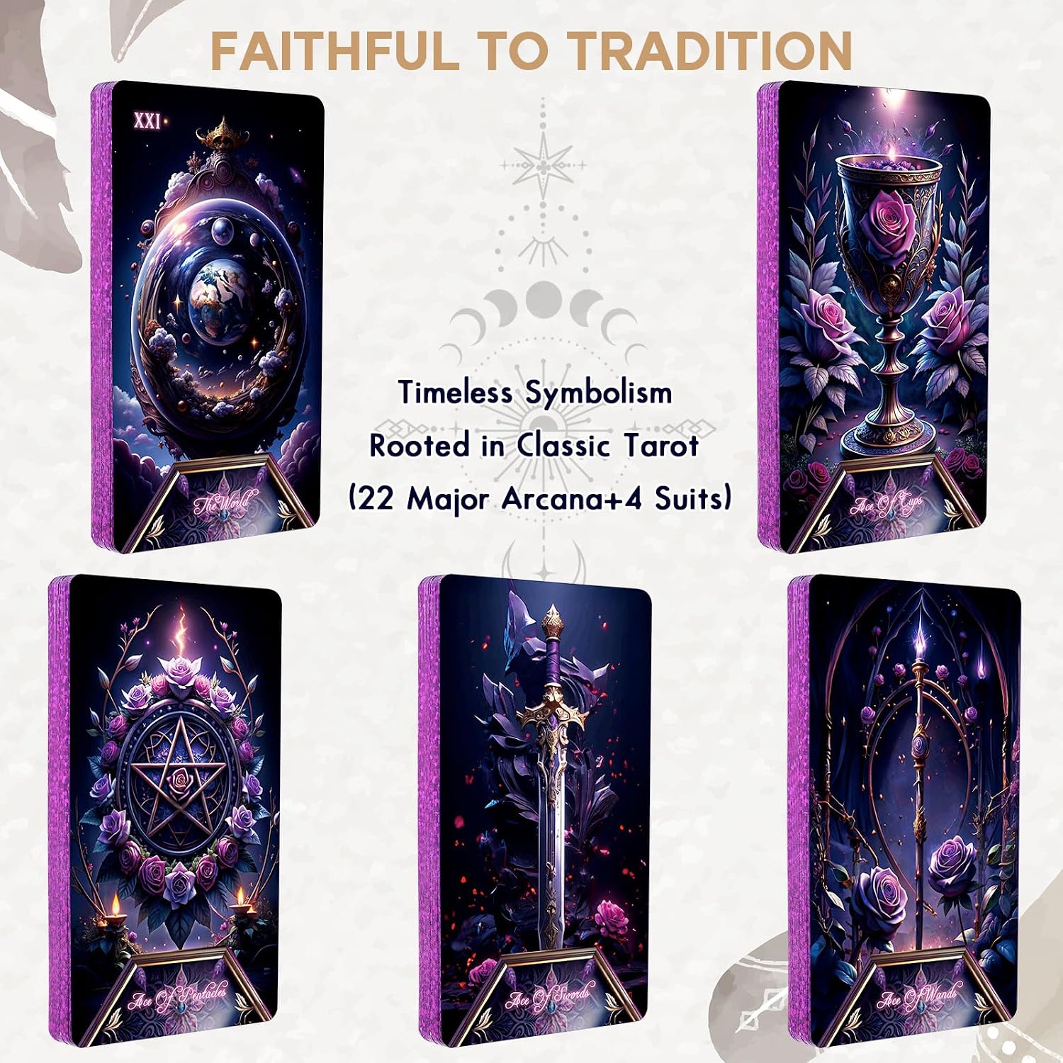 Detalle 2 de BQLXBABLT Tarot Card Deck, 400GSM