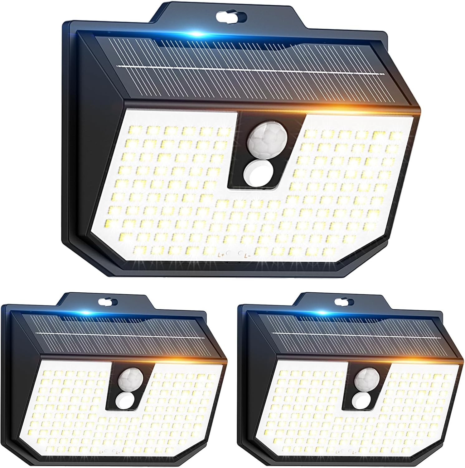 Detalle de Solar Motion Sensor Lights Outdoor Garden, 3 Pack 132 LED with 3 Modes