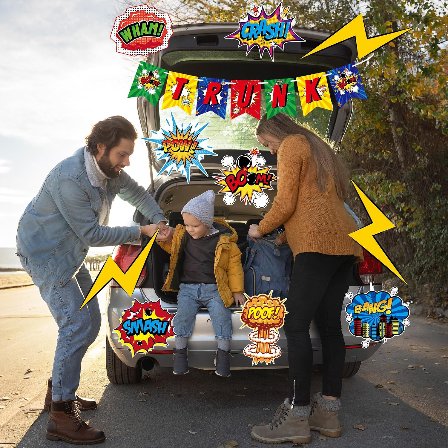 Detalle 1 de Xutengy Halloween Car Decorations Kit, Polyester