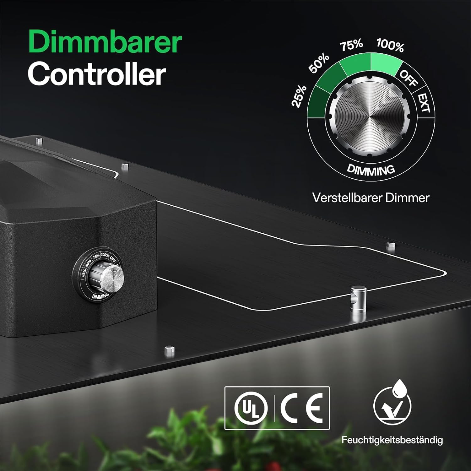Detalle 2 de VIVOSUN VS3000 LED Grow Lampe – Vollspektrum, dimmbar, IP65, 300 W