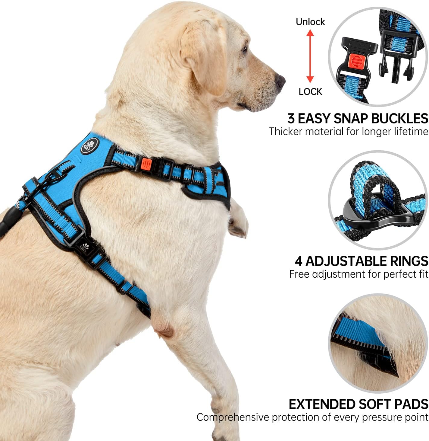 Detalle 1 de NESTROAD Dog Harness No Pull L