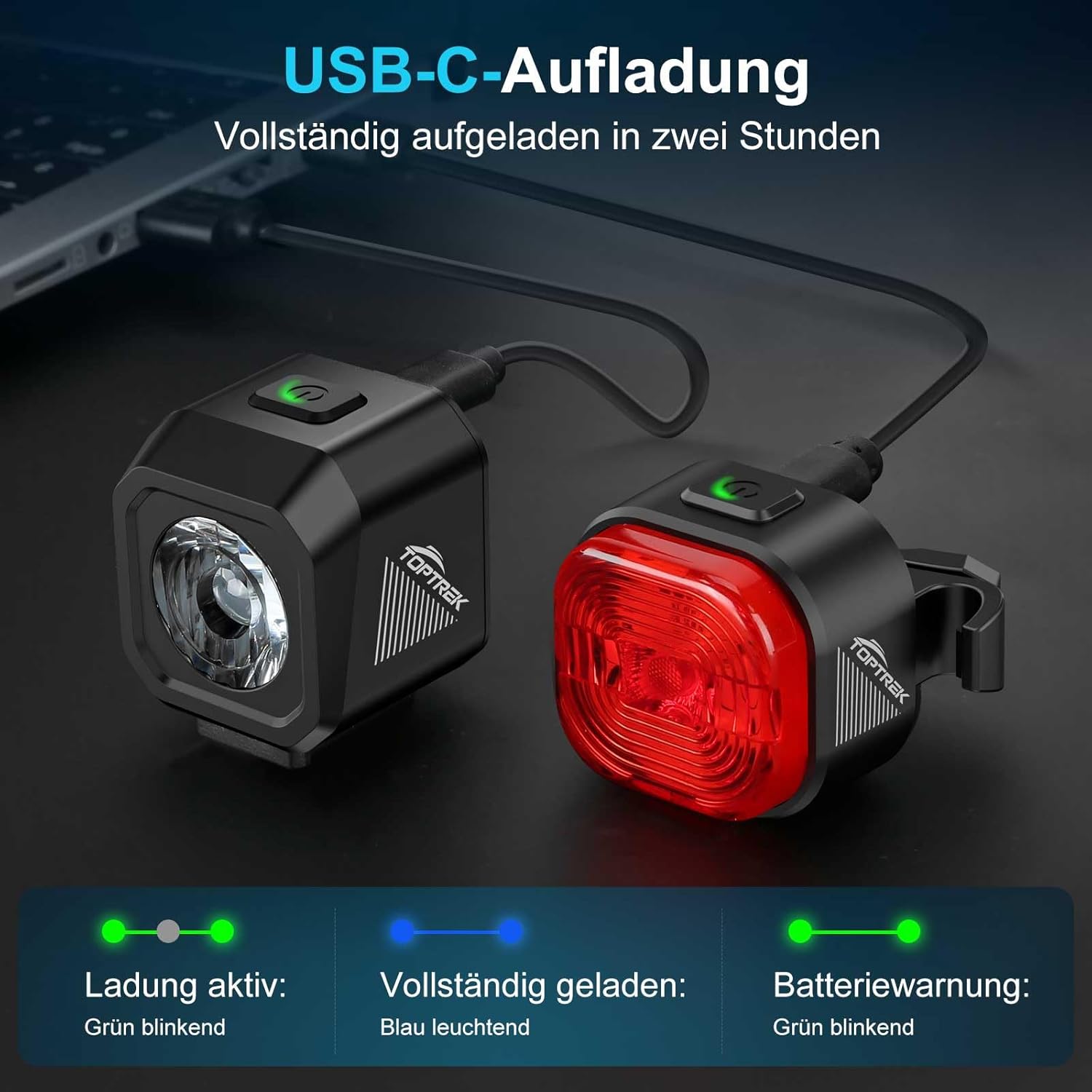 Thumbnail 5 de toptrek Fahrradlicht Set 2000 mAh