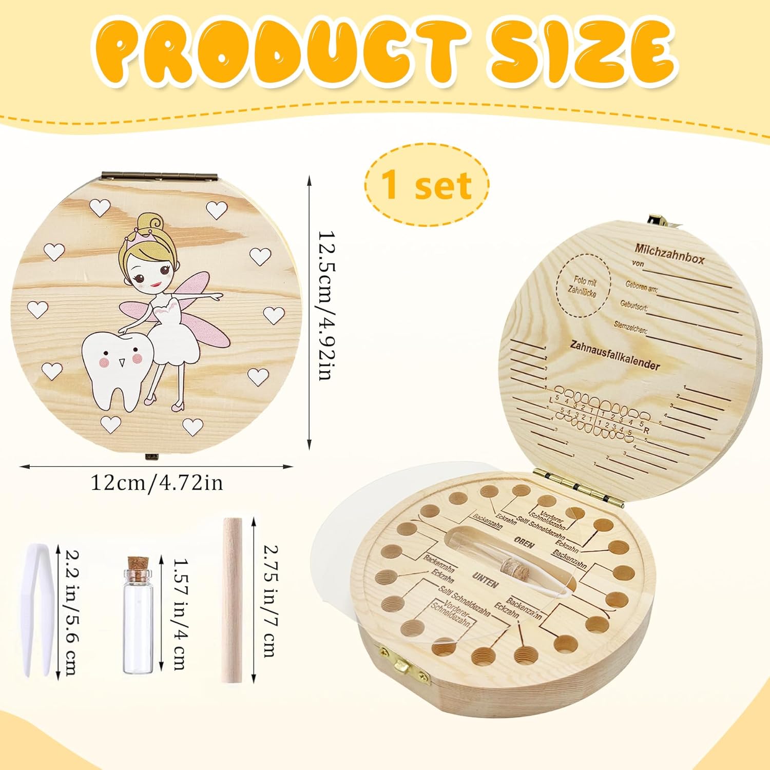 Thumbnail 1 de Shengruili Zahnbox aus Holz für Milchzähne (Cube Tray, Würfelform)