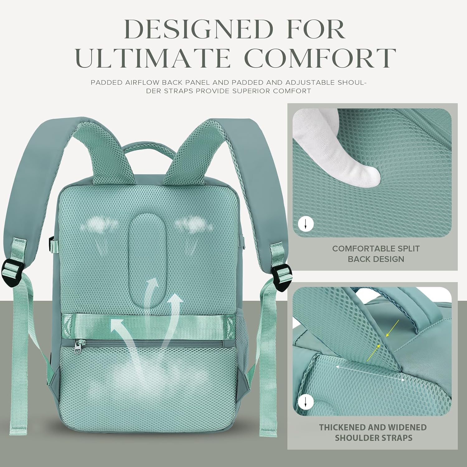 Detalle de Hayayu Mochila 40x30x20: mochila de cabina de 24 L para Ryanair y más