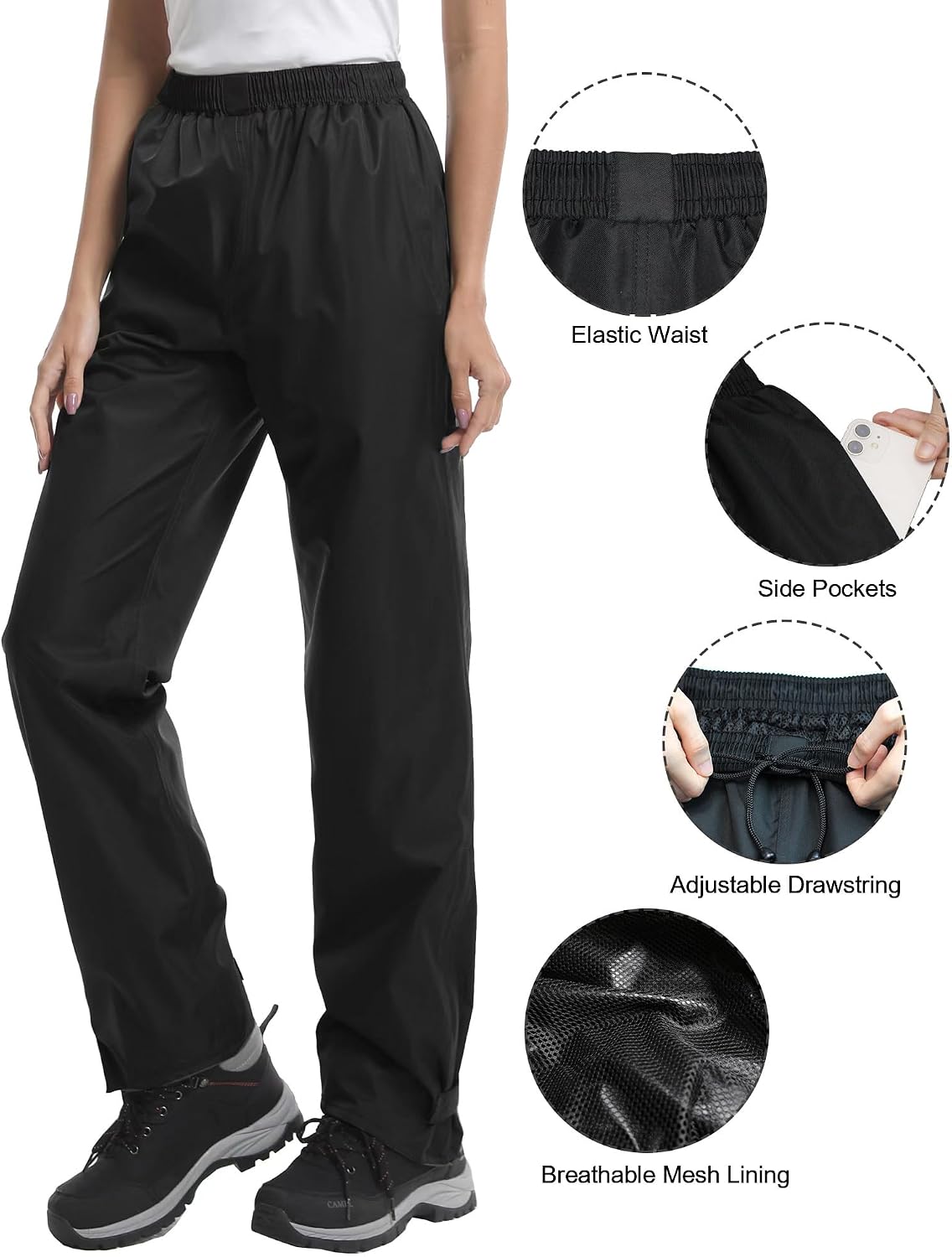 Thumbnail 4 de iCreek Women's Rain Pants: Waterproof, Windproof Over Pants for Outdoor Activity