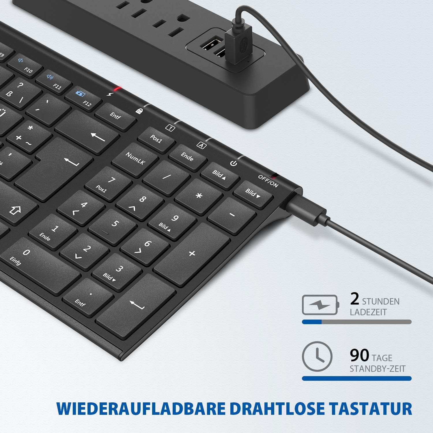 Thumbnail 4 de iClever Tastatur Kabellos QWERTZ 280 mAh