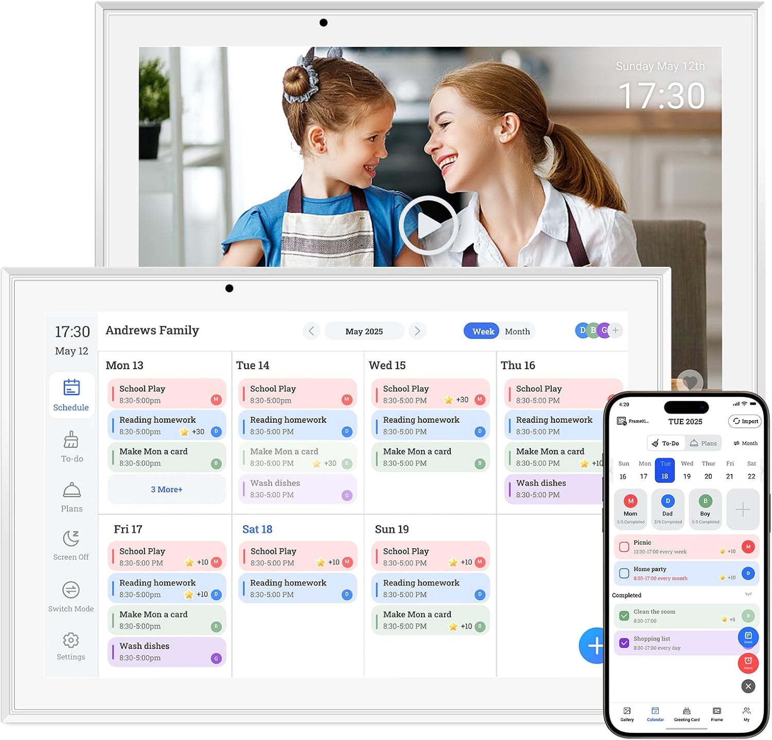 Detalle de Hesmor Digital Calendar 10.1" smart wall display