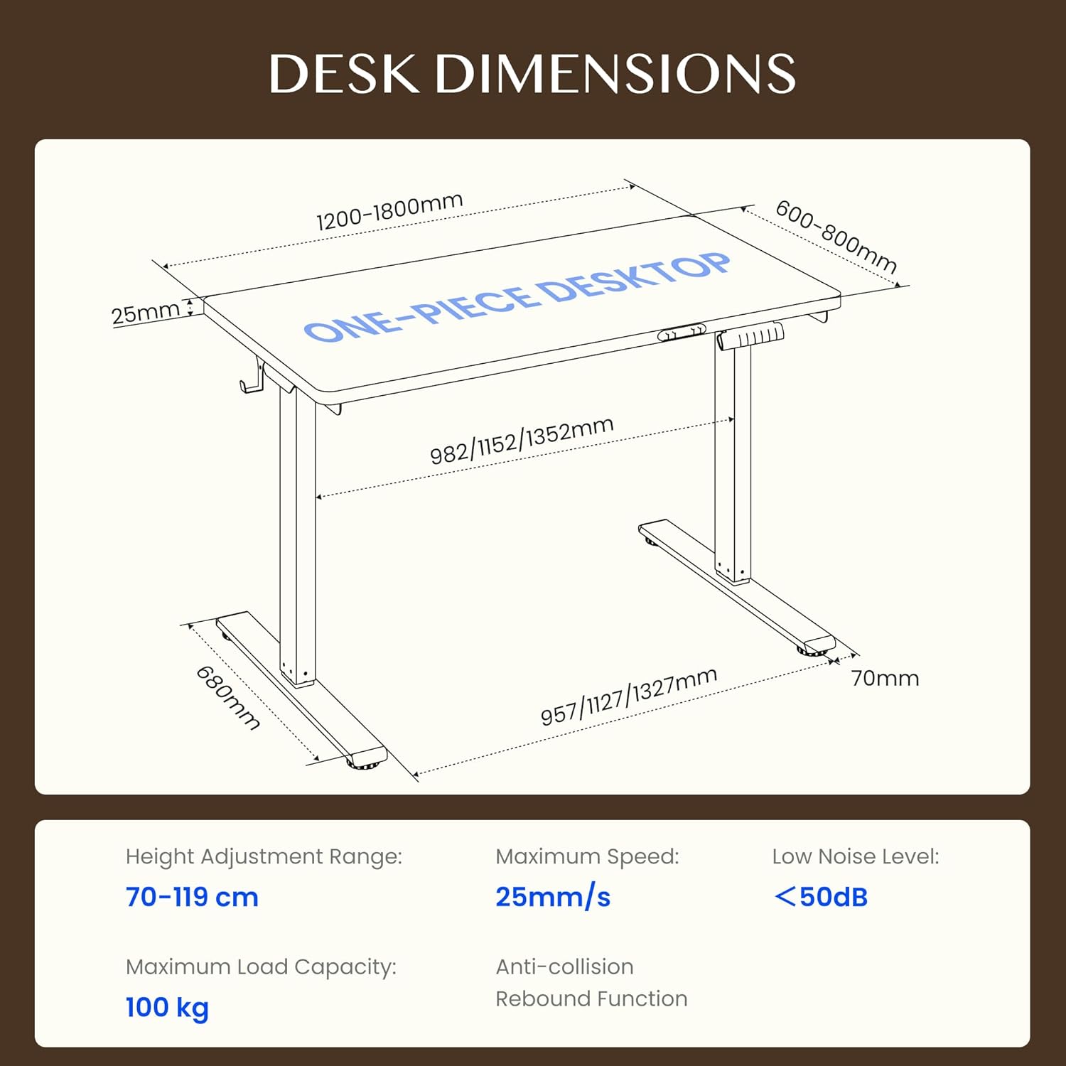 Thumbnail 1 de FlexiSpot Bureau Debout électrique 140x80 cm (73–123 cm) à mémoire, cadre noir et plateau en érable