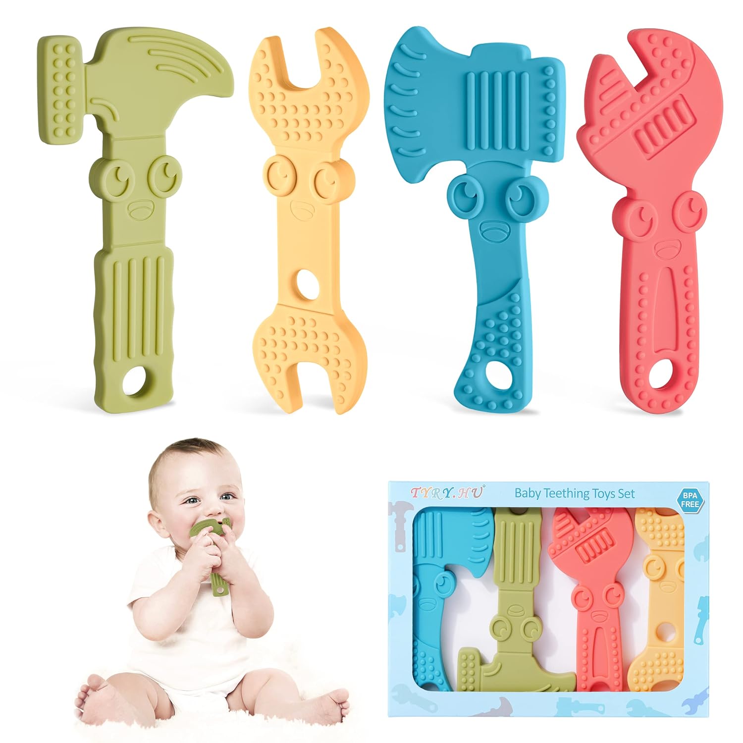 Detalle de TYRY.HU Beißring Kauspielzeug 4er-Set 👶