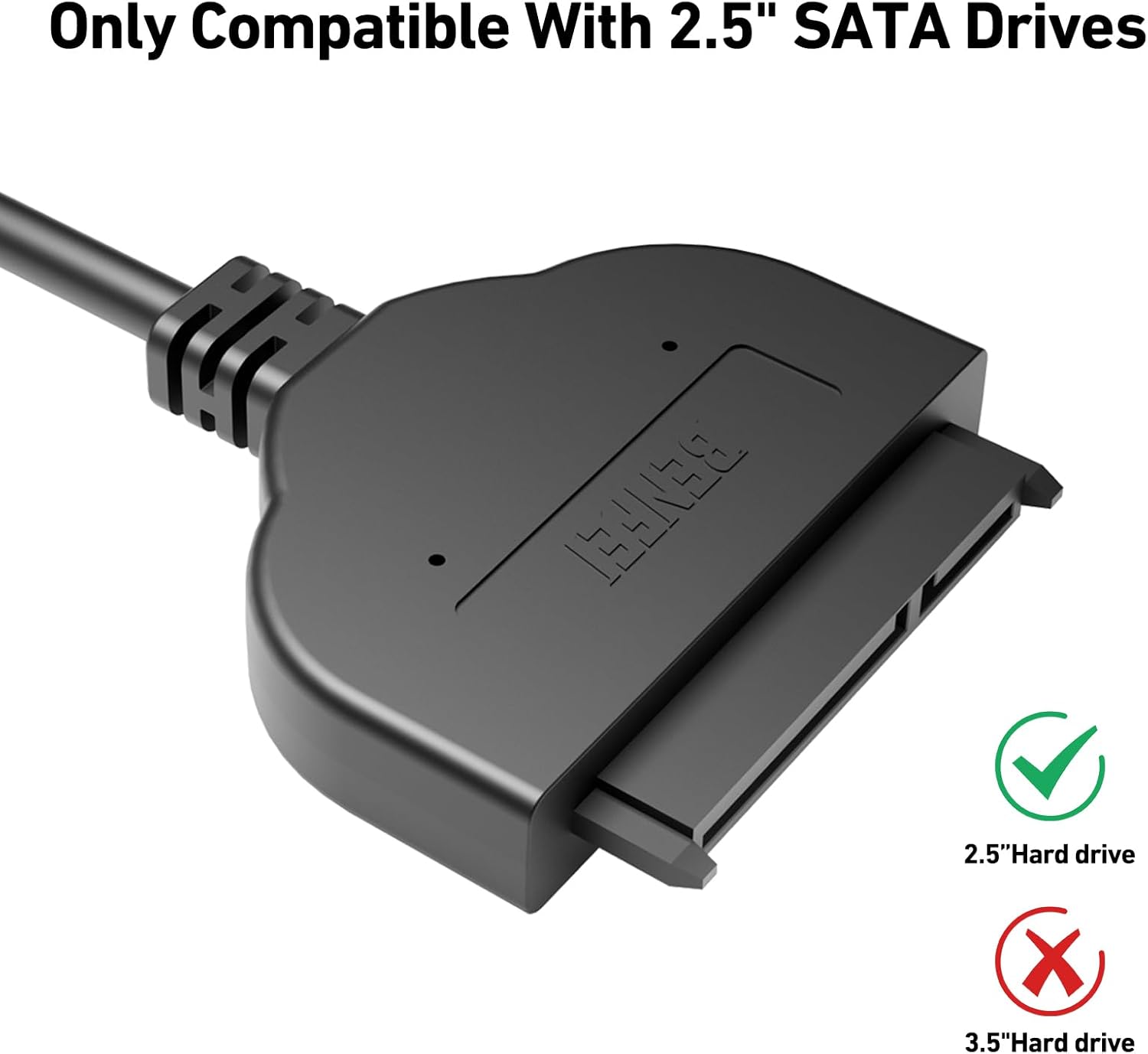 Detalle de BENFEI SATA to USB Cable 2in1: USB-C/USB 3.0 to 2.5" SATA HDD/SSD Adaptor