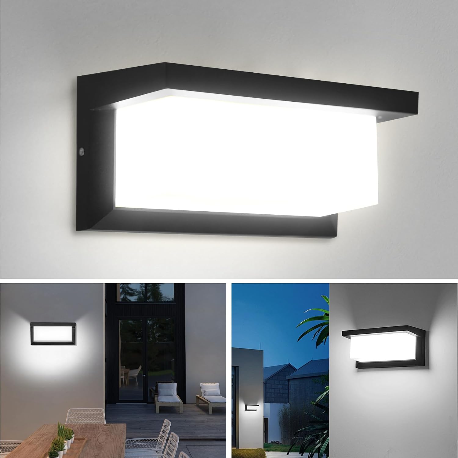 Detalle de YICALE BDA-260-001 – zewnętrzny kinkiet LED 18 W, IP65, 6500 K
