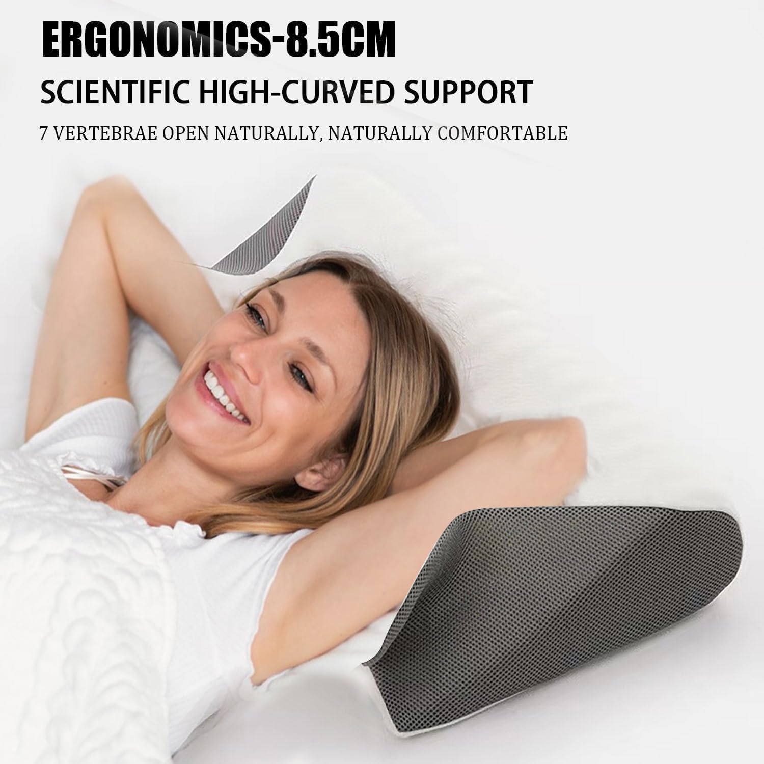 Detalle de Purova Oreiller Ergonomique Cervical – 2 en 1 mémoire de forme, soutien cervical adaptatif