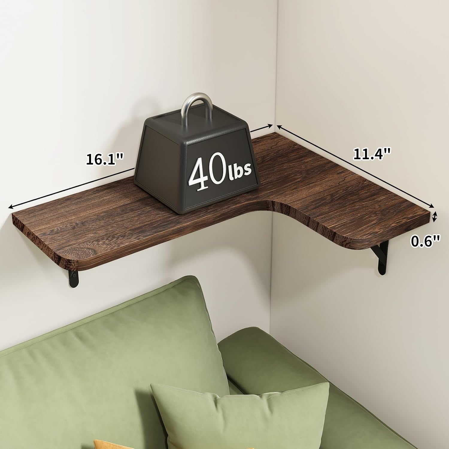 Detalle de Fixwal Floating Shelves Set of 5 rustic wall shelves 🪵