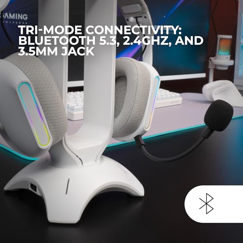 Detalle de Mars Gaming MHW-Pro: Auriculares Gaming Inalámbricos 7.1, ARGB Flow y 40 h de autonomía
