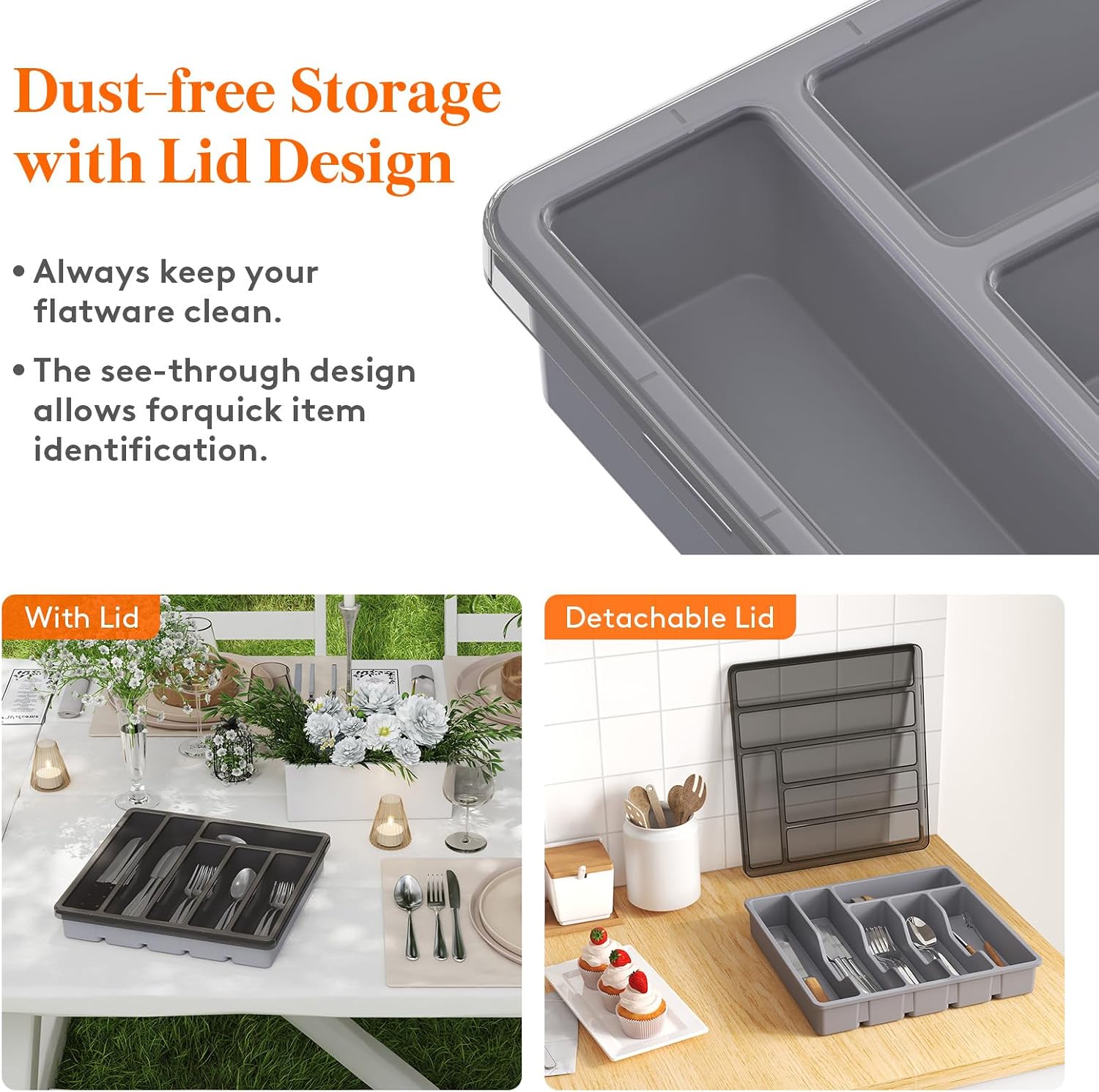Detalle 2 de Lifewit Silverware Organizer 12.6x11.8 in