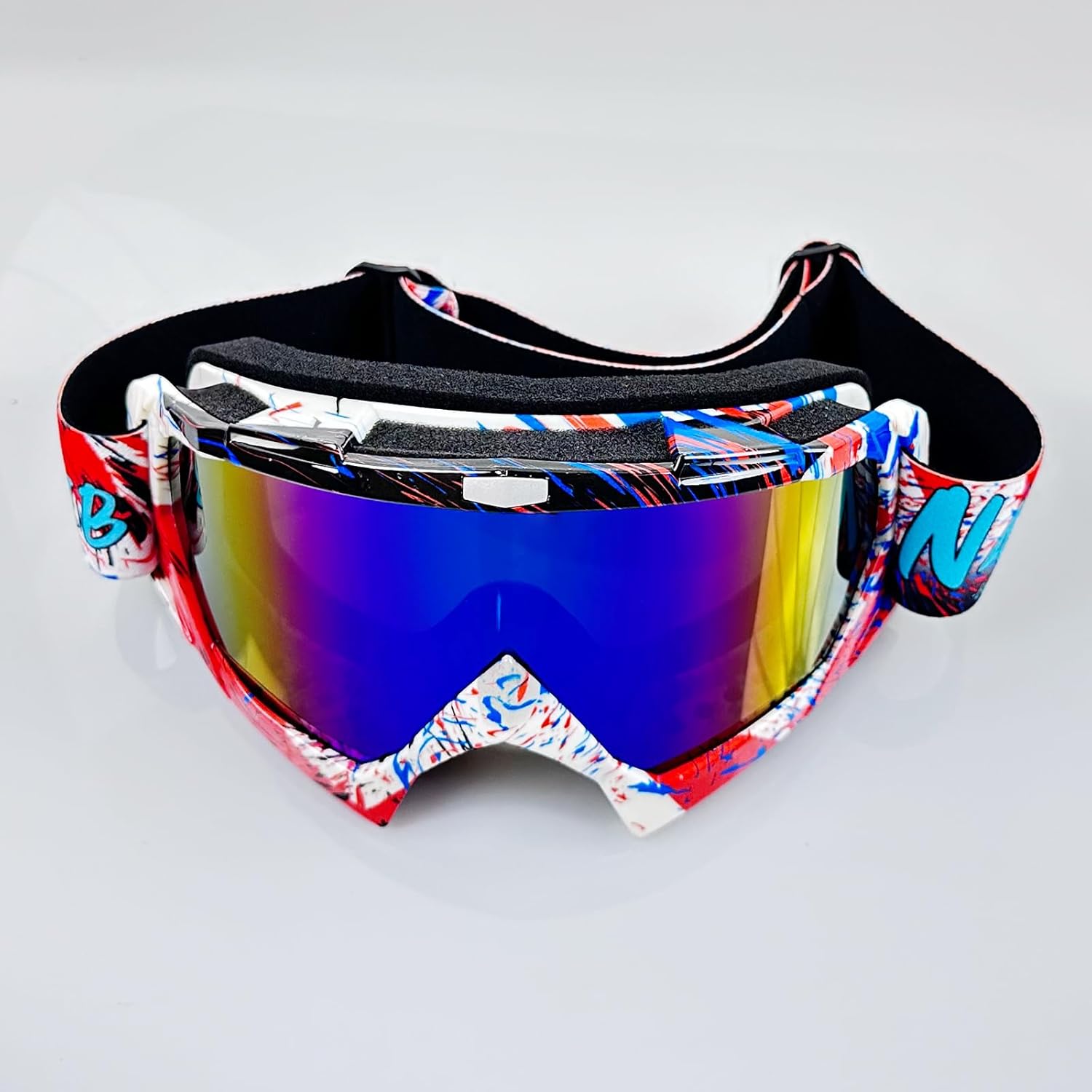Thumbnail 3 de 4-FQ Motocross Brille – Hochwertige Off-Road Schutzbrille in Graffiti Rot