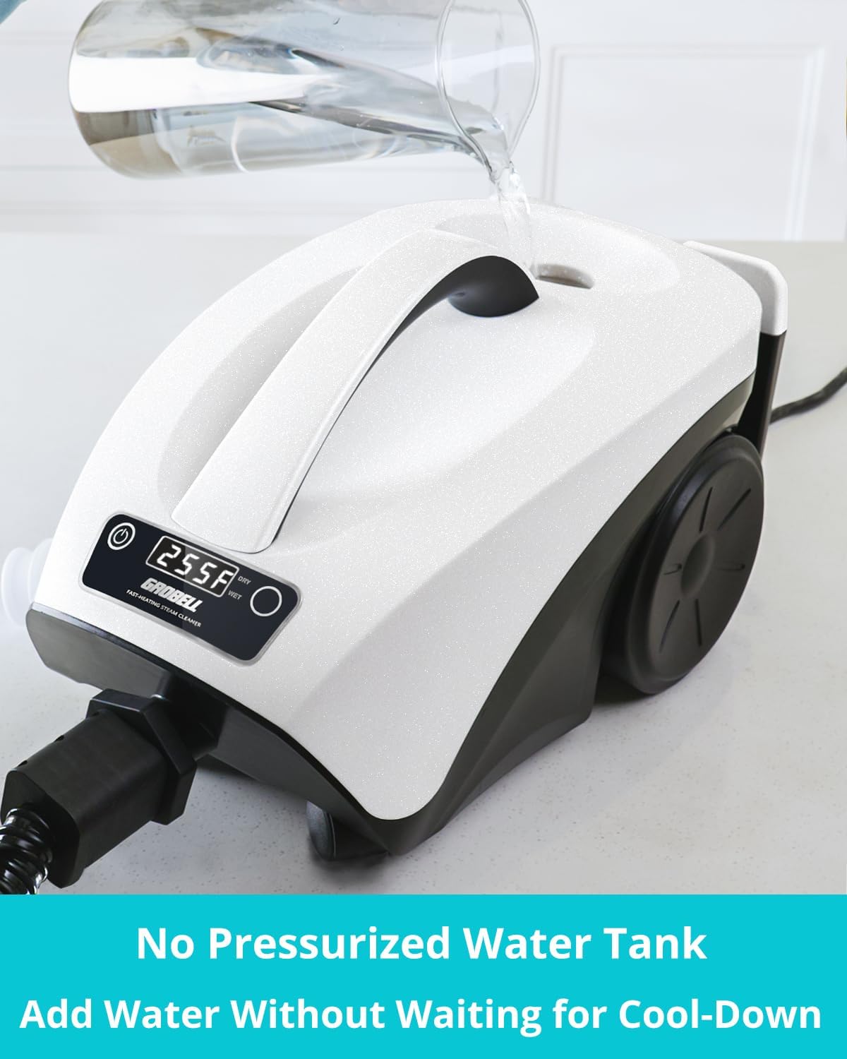 Detalle de GROBELL Portable Steam Cleaner with Mop, 0.66-Gal Tank, 21-Piece Kit