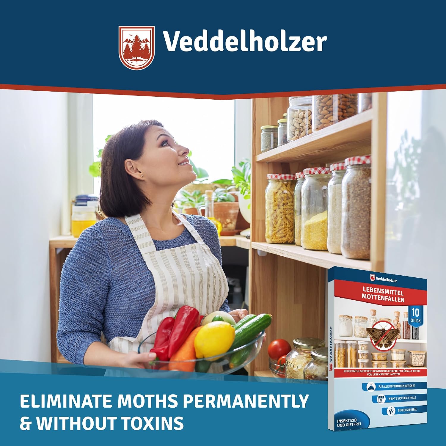 Thumbnail 6 de Veddelholzer Pack of 10 Food Moth Traps with Pheromone Attraction – 8 Weeks Each