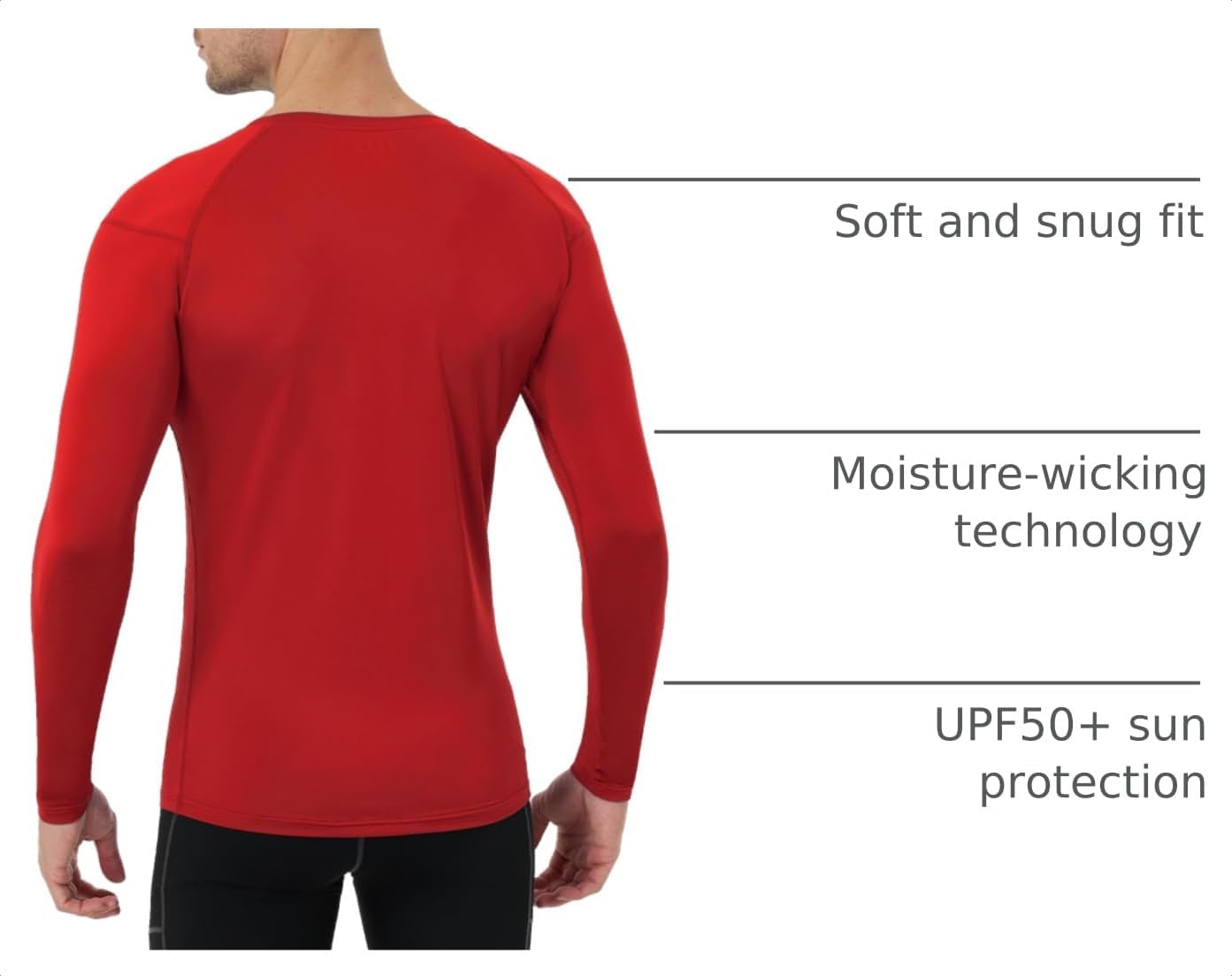 Detalle 2 de Runhit Men's Compression Shirt Polyester-Spandex Blend