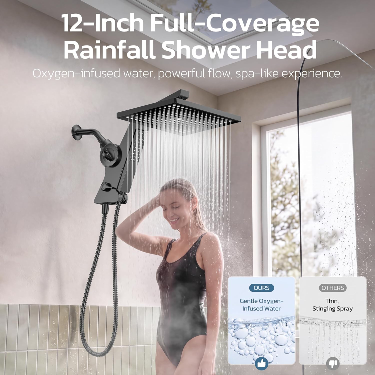 Detalle 2 de JDO filtered rain shower head, 12-inch