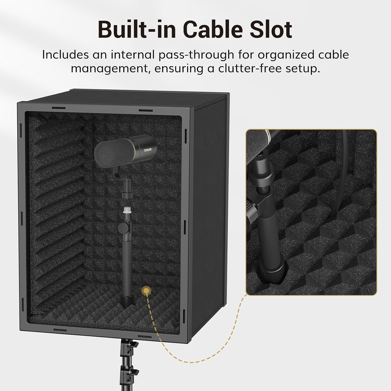 Detalle 2 de TONOR 24363 Vocal Booth Microphone Isolation Shield with Tripod Stand