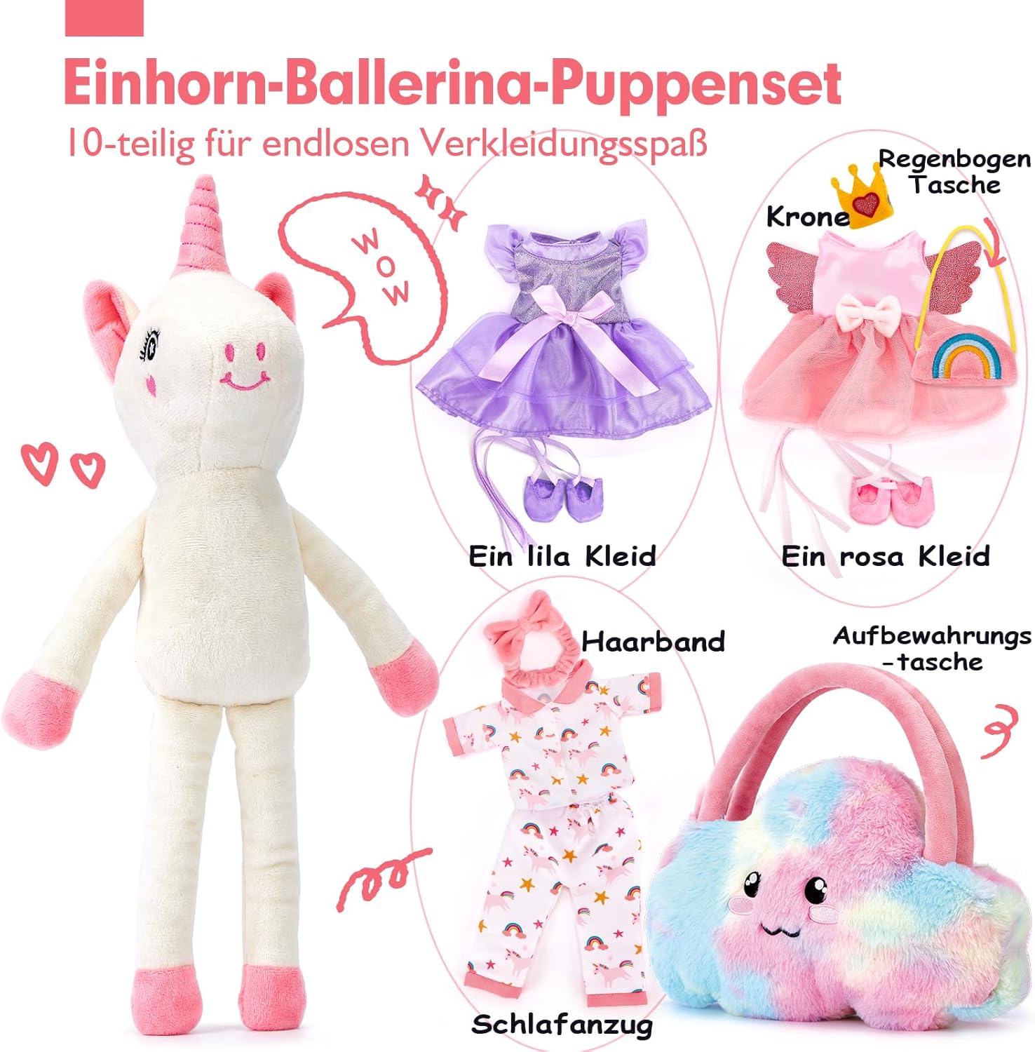 Detalle 2 de hahaland Plüschtier Einhorn 40 cm