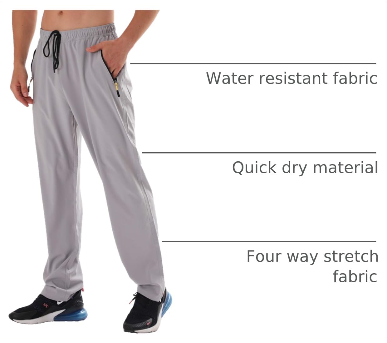 Detalle 2 de Men's Elastic Waist Hiking Pants Quick-Dry Water-Resistant