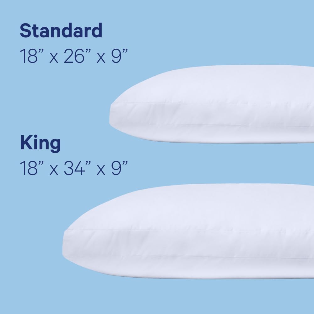 Detalle de Casper Sleep Original Pillow 2-Pack, King Size (Medium Soft) – Down-Alternative, All Sleep Positions