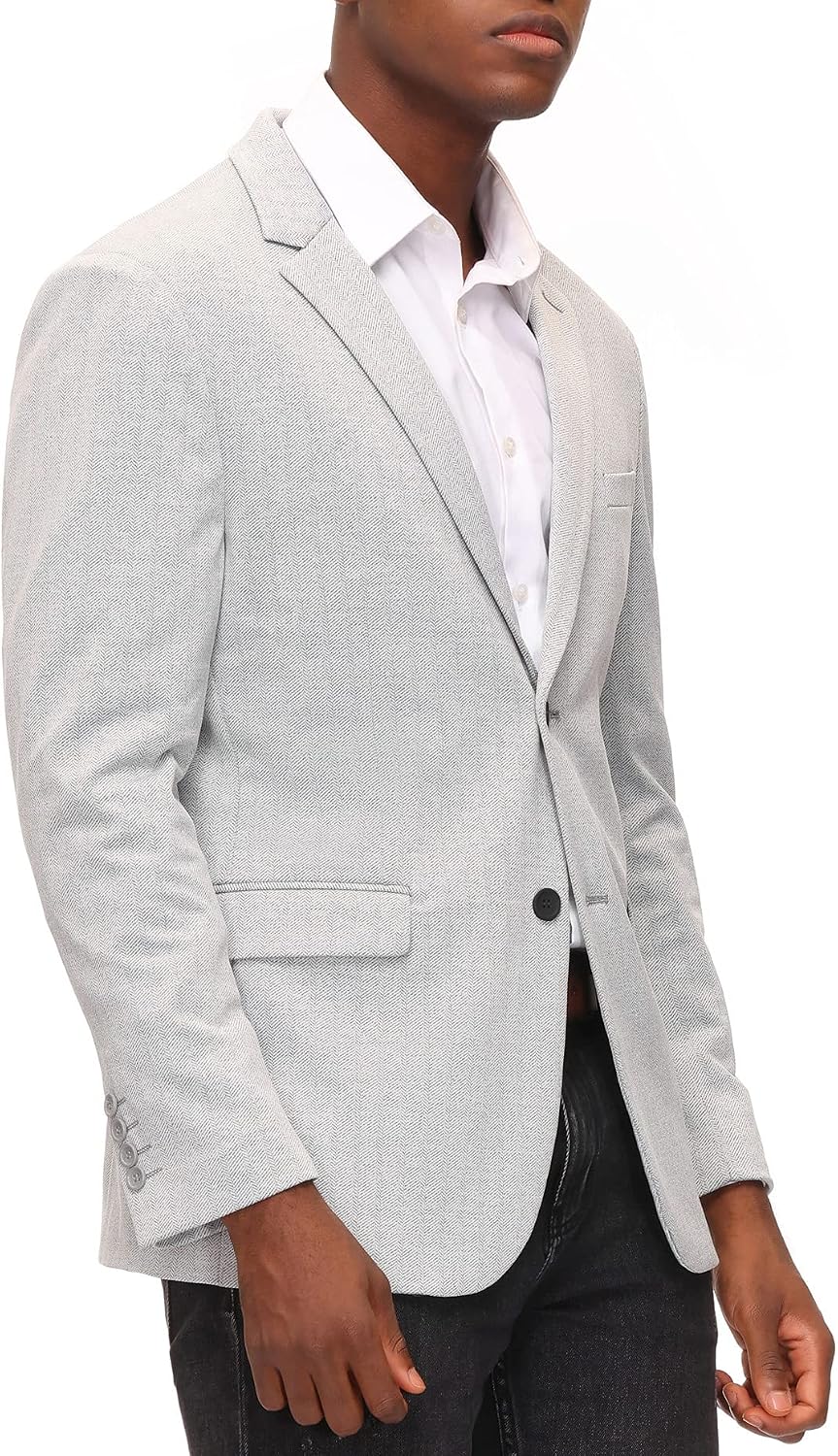 Detalle 1 de PJ PAUL JONES Herringbone Knit Blazer, Lightweight Two-Button Sport Coat