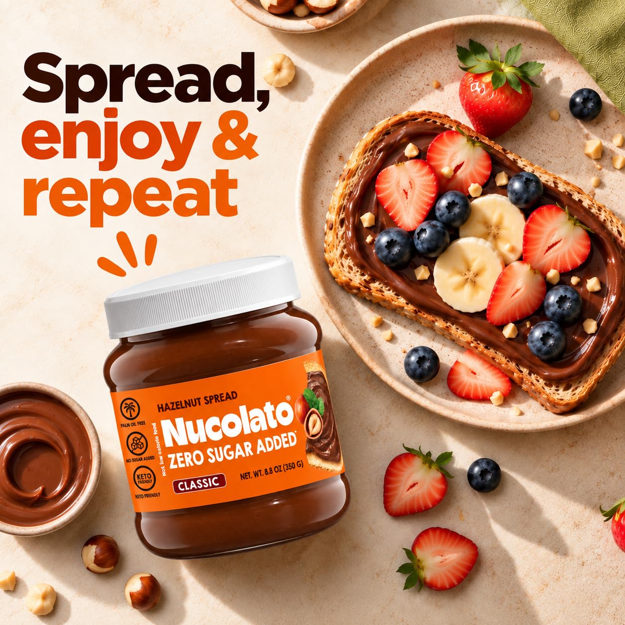 Thumbnail 4 de Nucolato J2-AKT2-H2I0 Hazelnut Spread, Classic, 12.3 oz