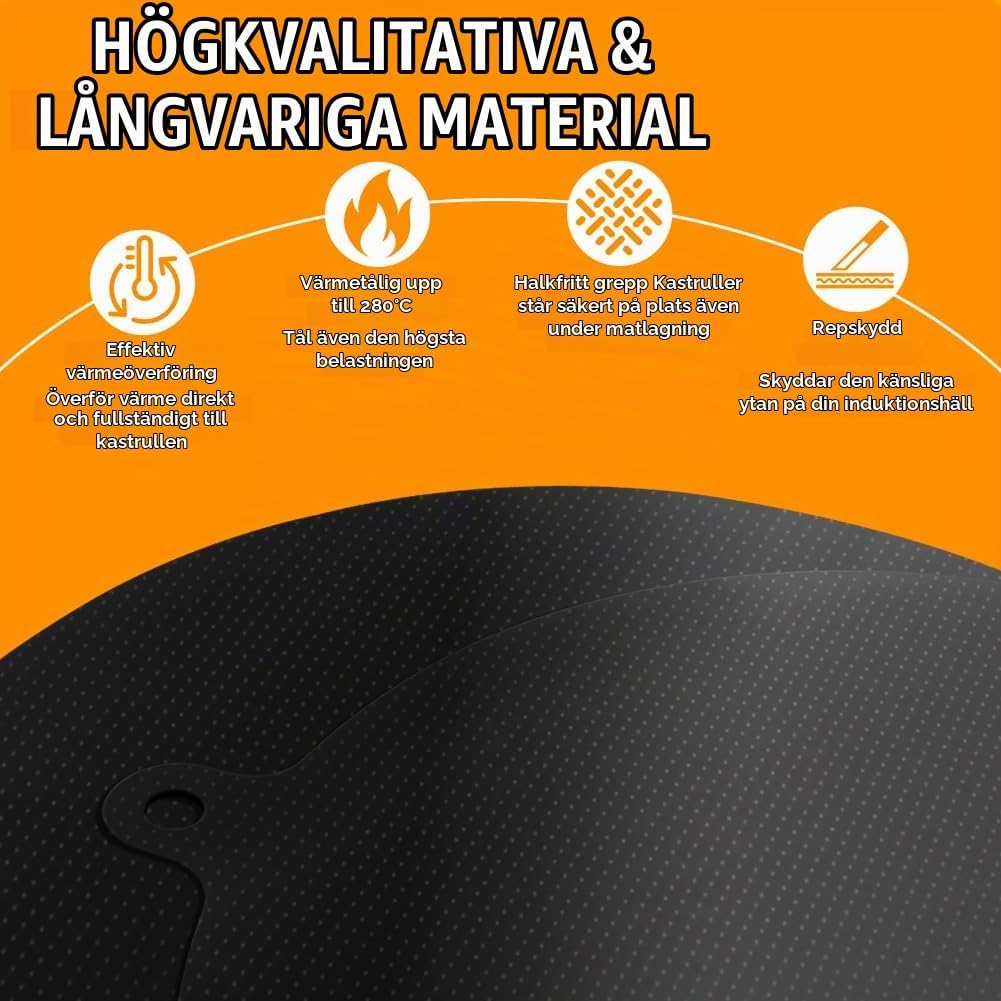 Detalle de AUAUY 4-ST induktionshällsskydd i silikon, 22 och 24 cm, svart