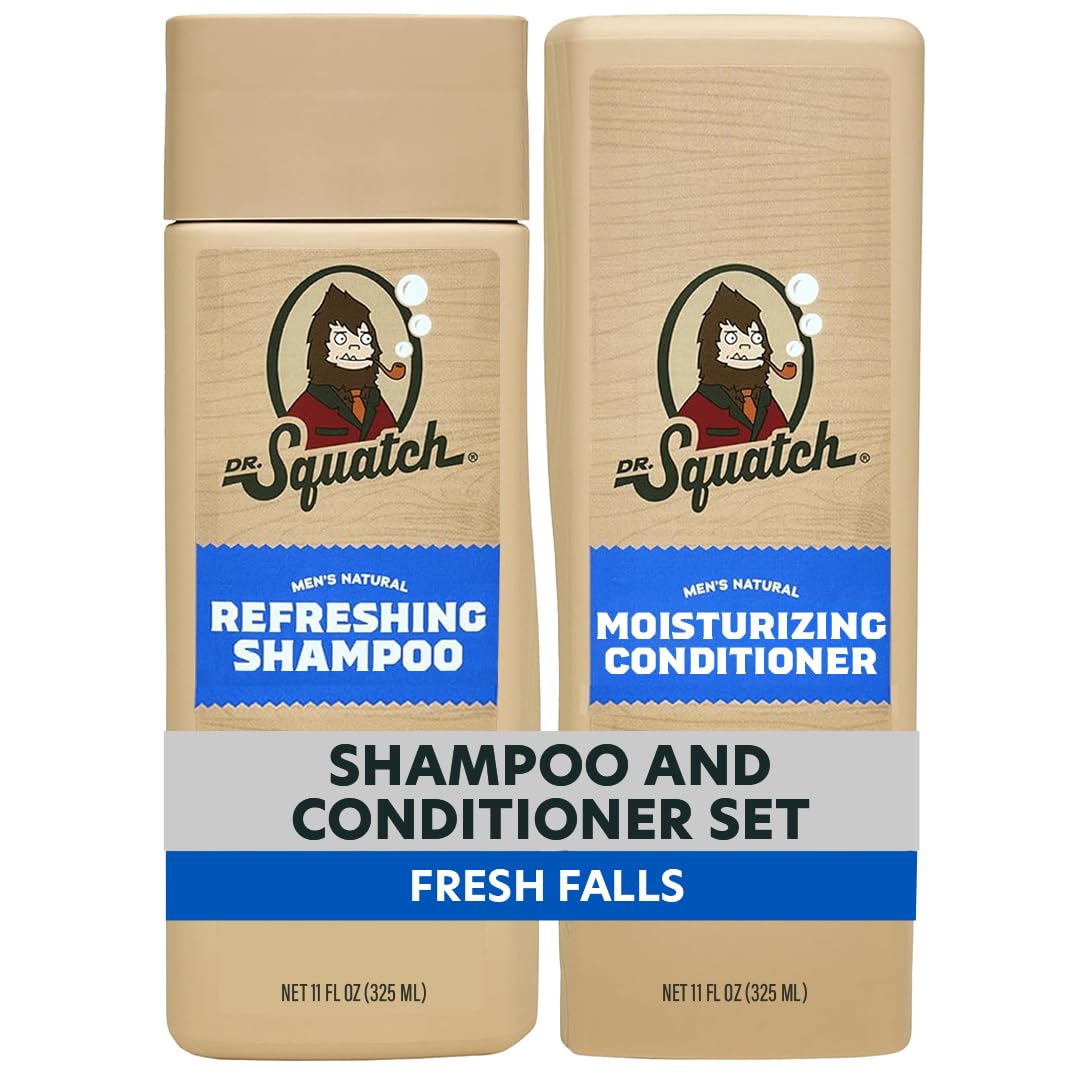 Detalle de Dr. Squatch Natural Men's Shampoo and Conditioner Set – Healthy, Full-Looking Hair