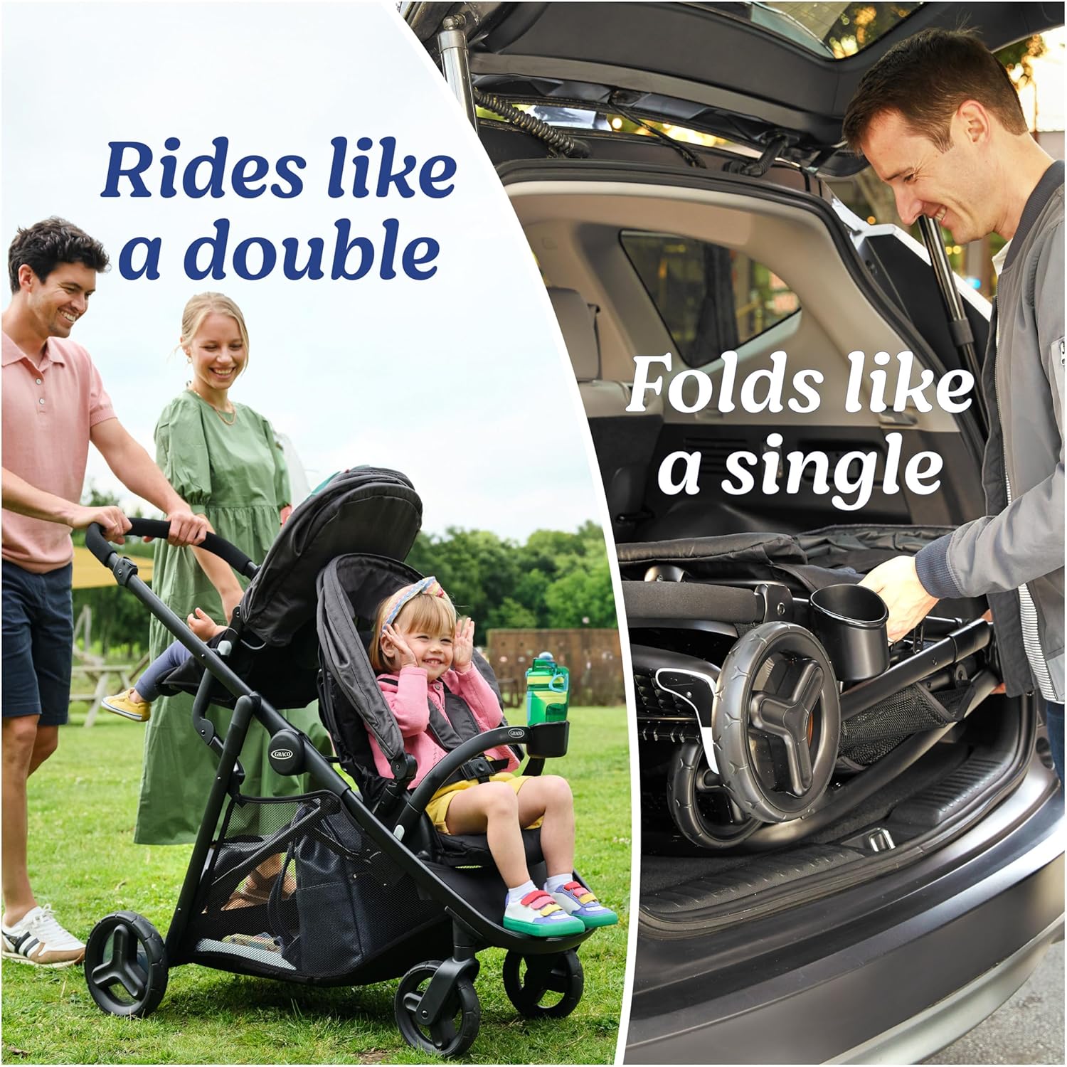 Detalle de Graco Ready2Grow LX 2.0 Double Stroller: Flexible Seating for Growing Families