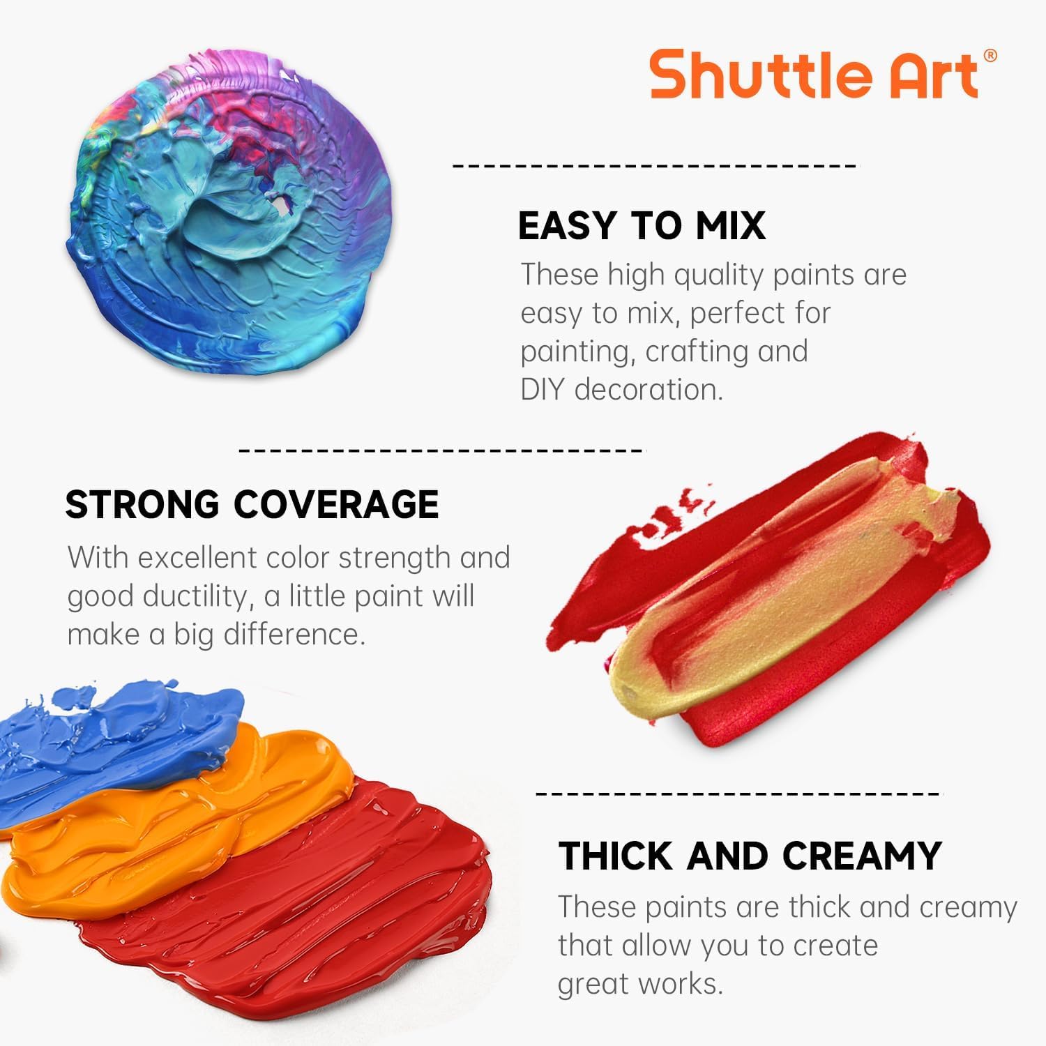 Thumbnail 4 de Shuttle Art Acrylfarben-Set mit 25 Vintage-Farben (60 ml) – wasserbasiert für Malen & Basteln