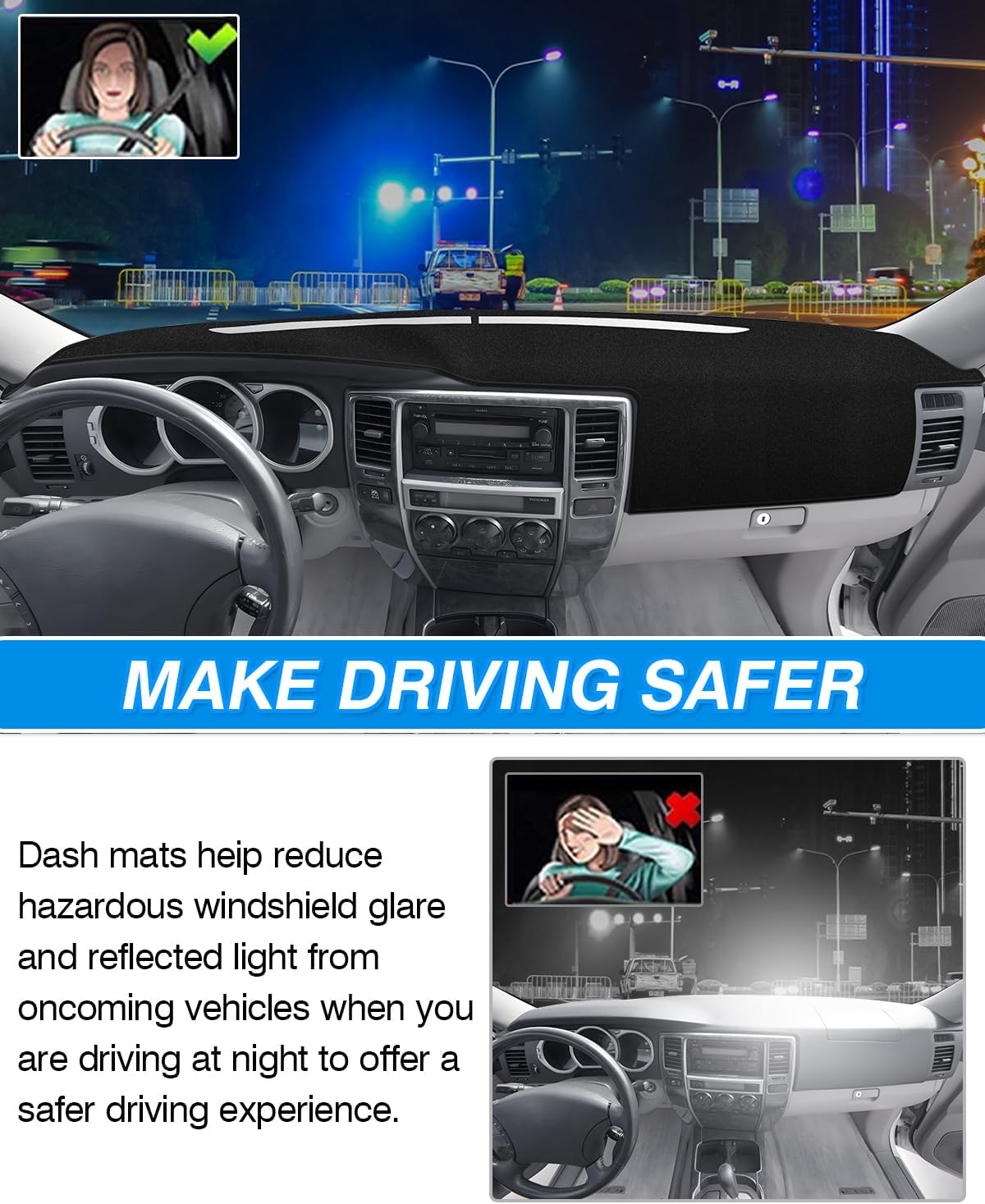 Thumbnail 6 de Cartist Dash Cover for Toyota 4Runner (2003–2009) — Non-Slip Carpet Sunshield & UV Shield