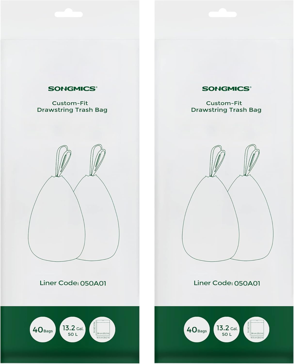 SONGMICS Sacs Poubelles 50 L Résistants
