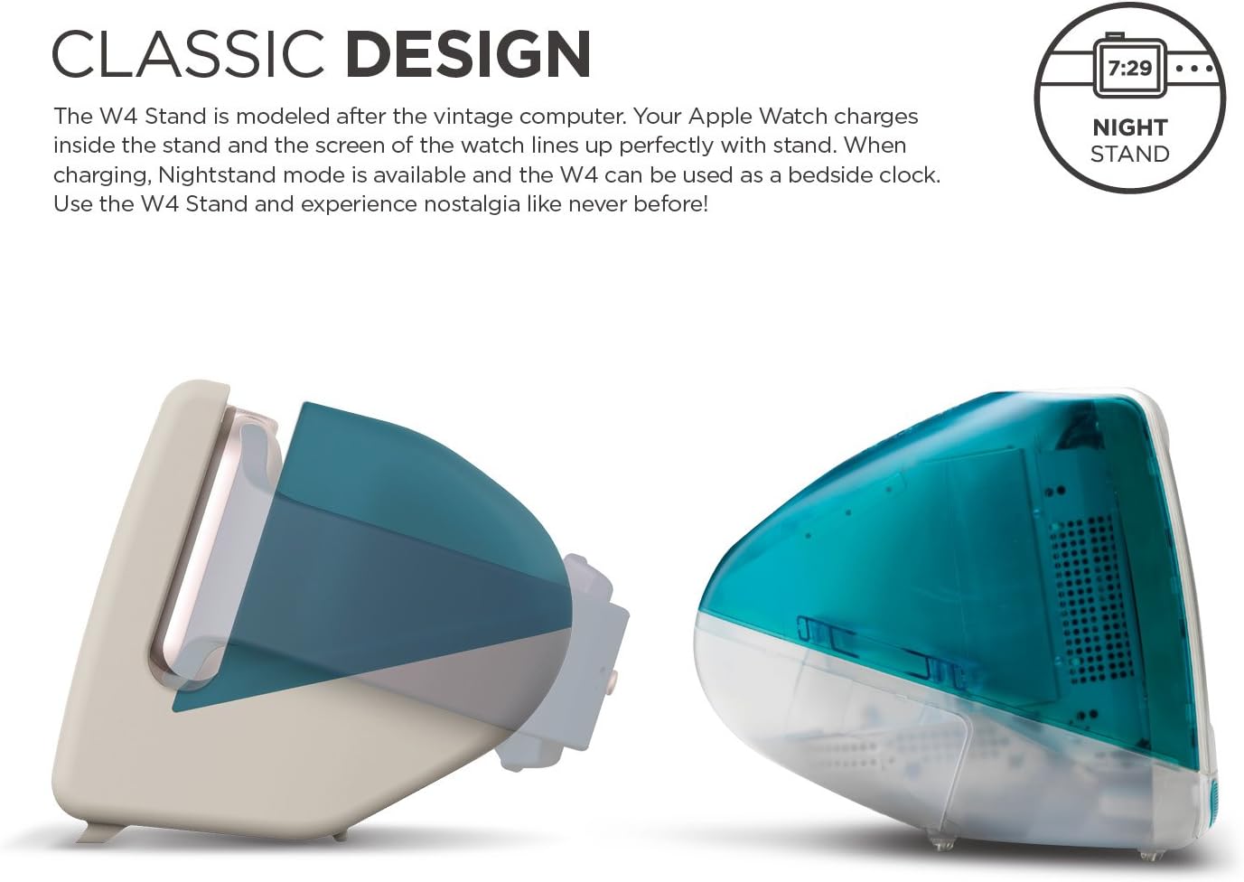 Thumbnail 1 de elago W4 Apple Watch stand (Nightstand Mode) in Aqua Blue – compatible with Series 11 to 1, SE 46/45/44/42/41/40/38mm