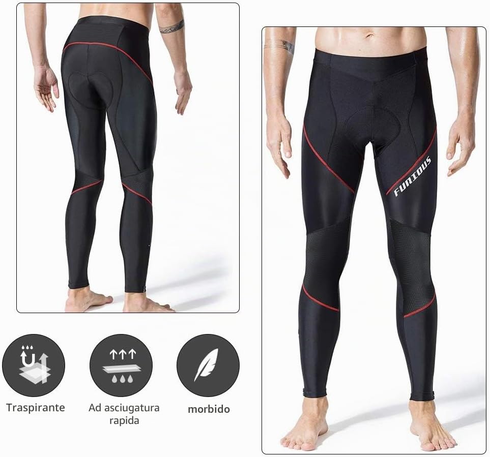 Detalle de MEETWEE Pantaloni da Ciclismo Uomo con Cushion 3D Gel – Lunghi, MTB, traspiranti