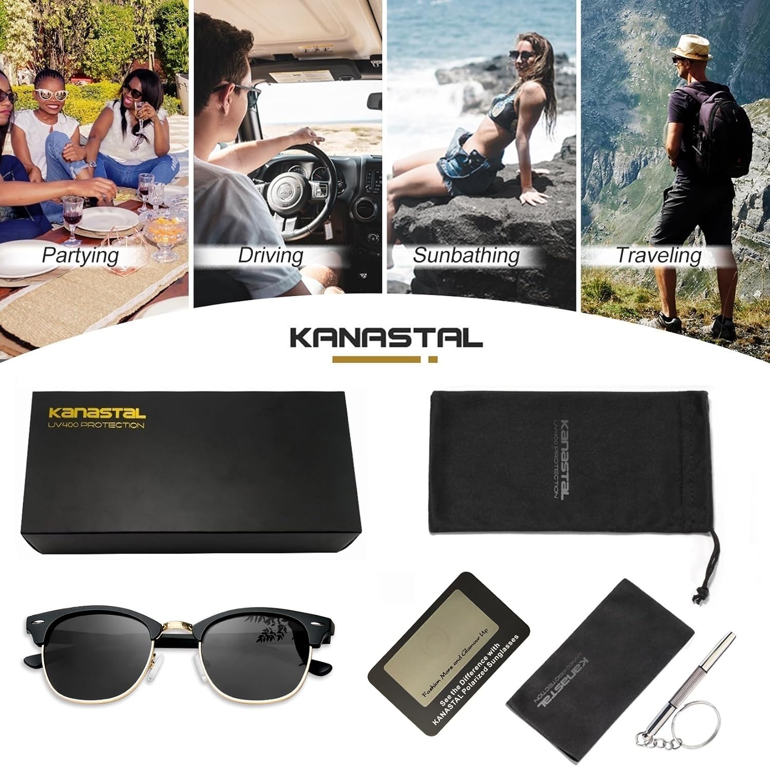 Thumbnail 5 de KANASTAL Lunettes de Soleil Demi-monture Polarisées