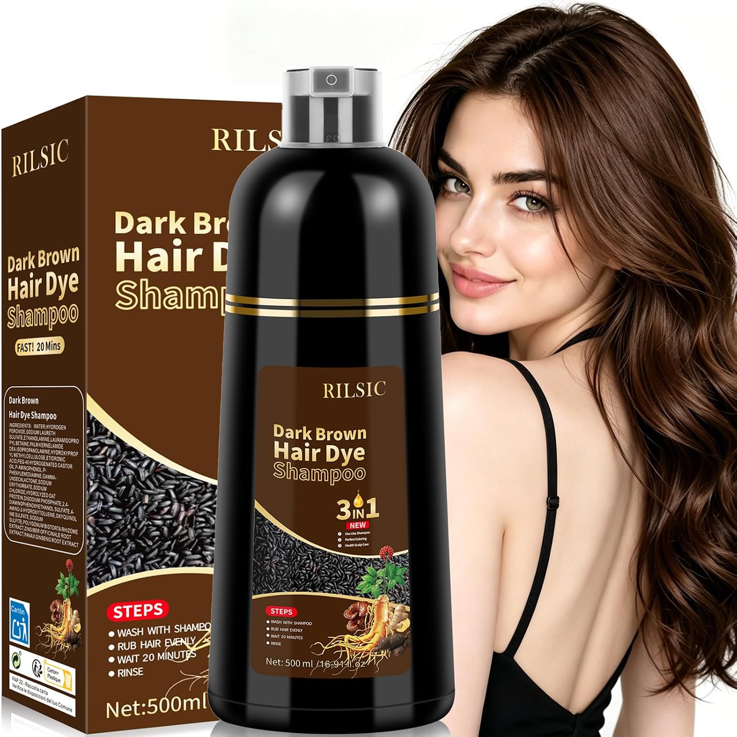 Thumbnail 6 de GFEUGS Haarfarbe Haarfärbeshampoo 500 ml Schwarz