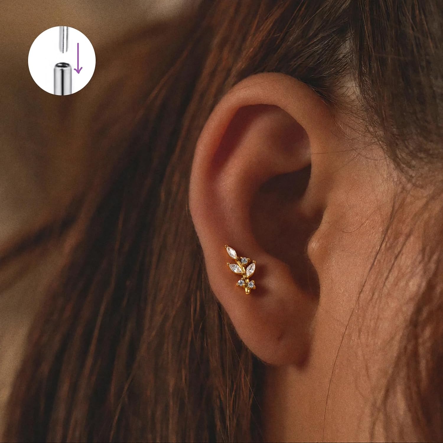 Detalle de TBVZTLY Cartilage Piercing Jewelry in Titanium