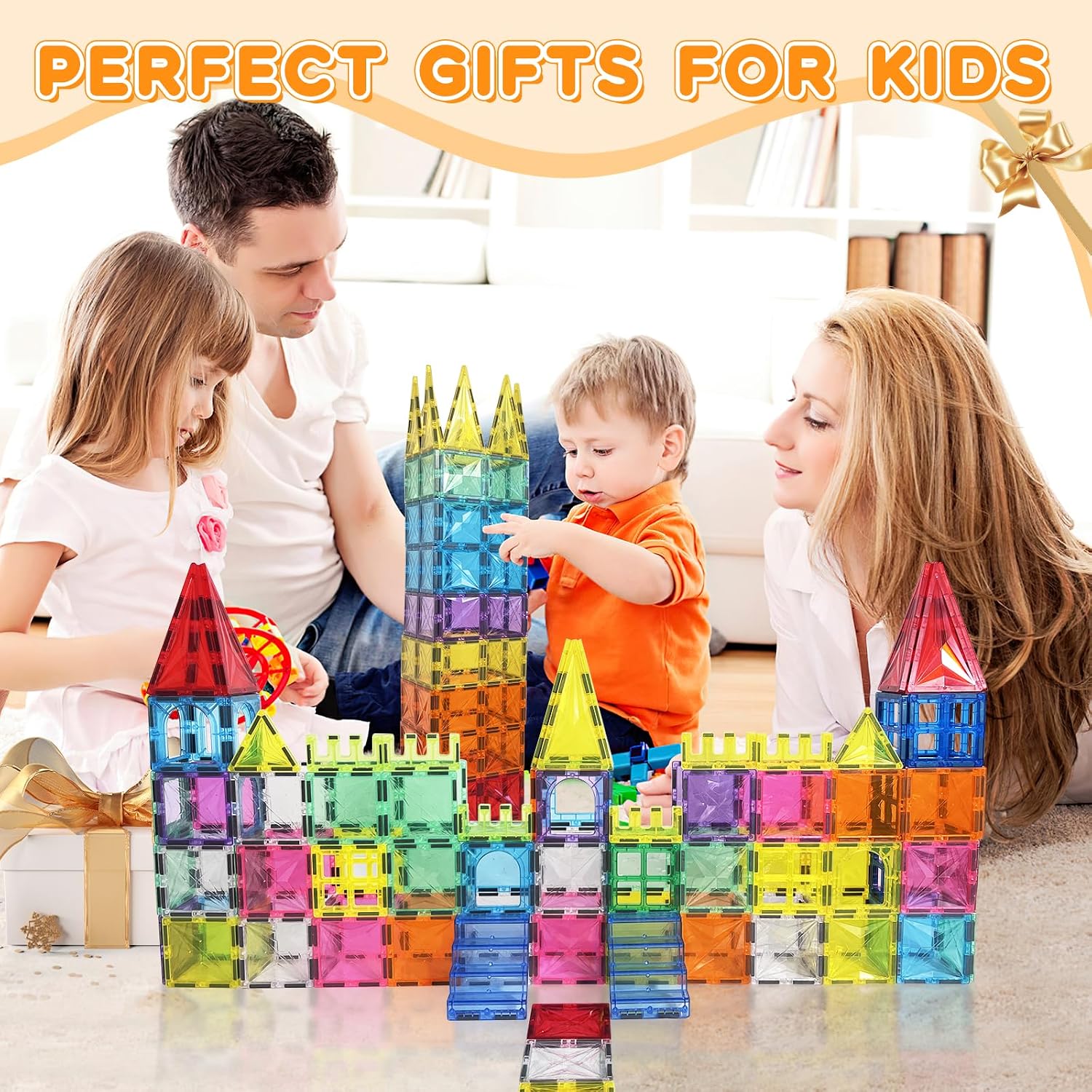 Thumbnail 2 de Paaxido Magnetic Tiles 100-Piece 4D Diamond Magnetic Blocks Set (STEM Preschool Building Toys)