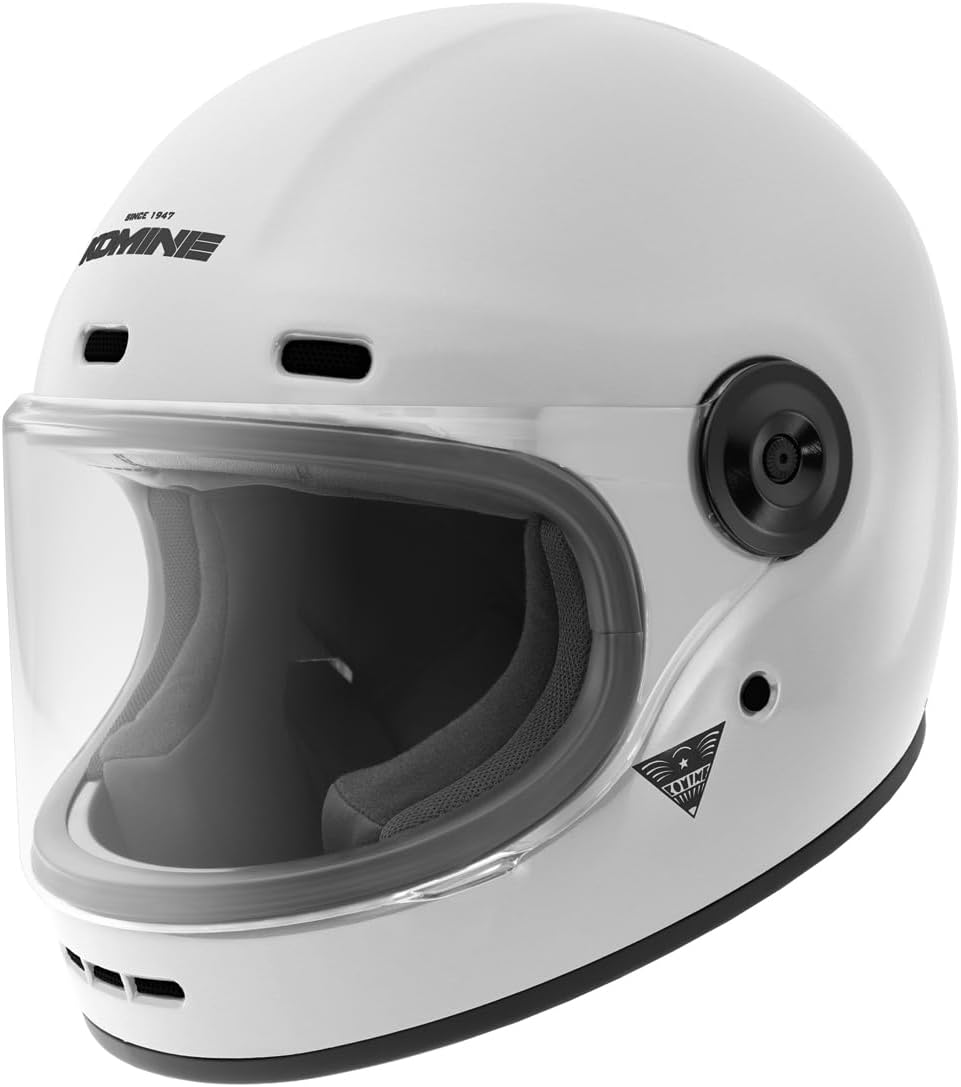 Detalle de コミネ(KOMINE) HK-190 ネオレトロフルフェイスヘルメット Pearl White XL|ABSシェル・ベンチレーション・3Dメッシュライニング