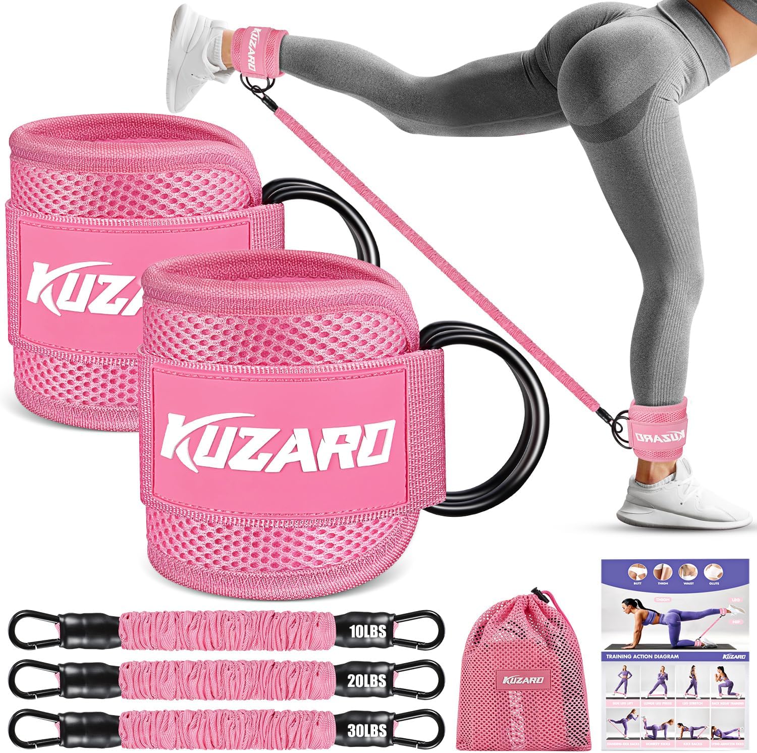 Detalle de KUZARO Ankle Resistance Bands with Cuffs ⚙