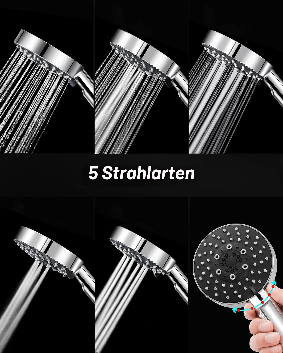Thumbnail 5 de Magichome Duschkopf 2 m Hochdruck duschkopf