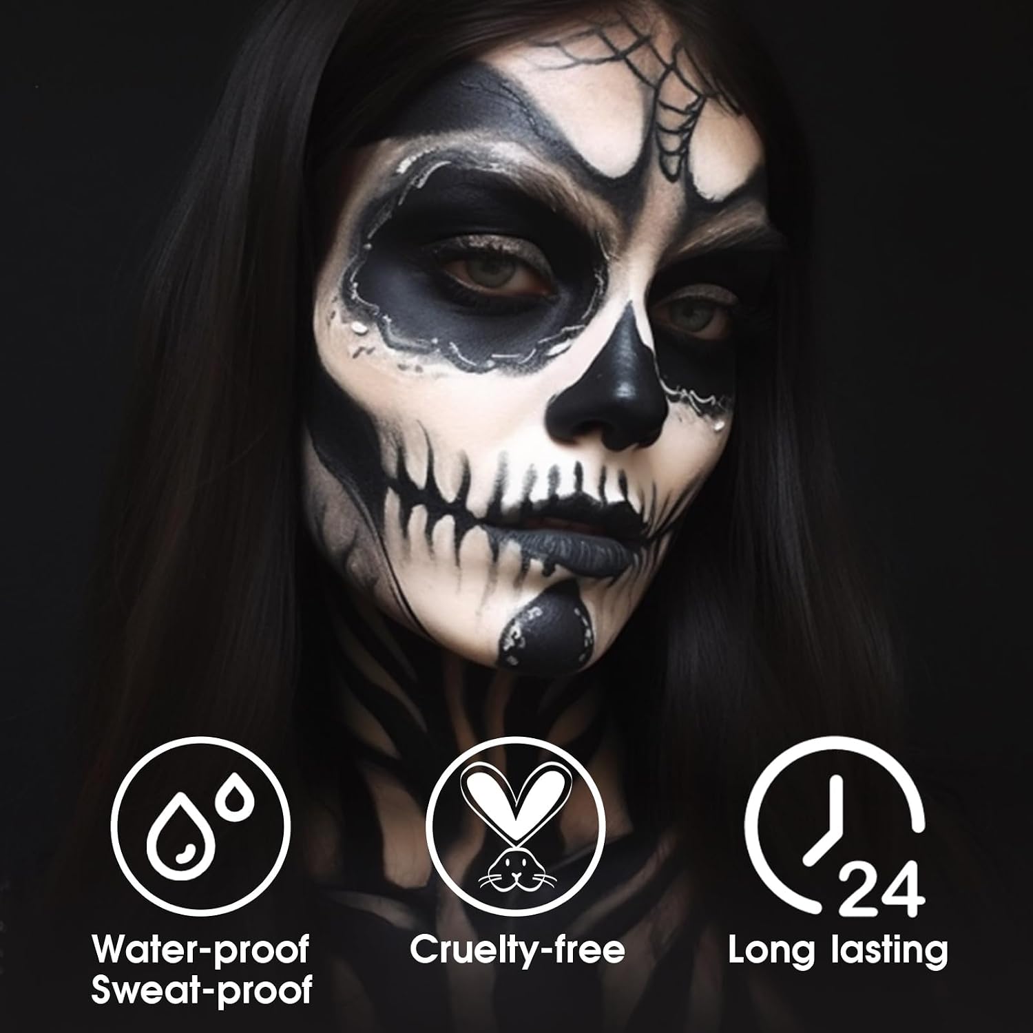 Detalle de BADCOLOR BDCL002_01 Black Face and Body Paint Stick, Matte Cream
