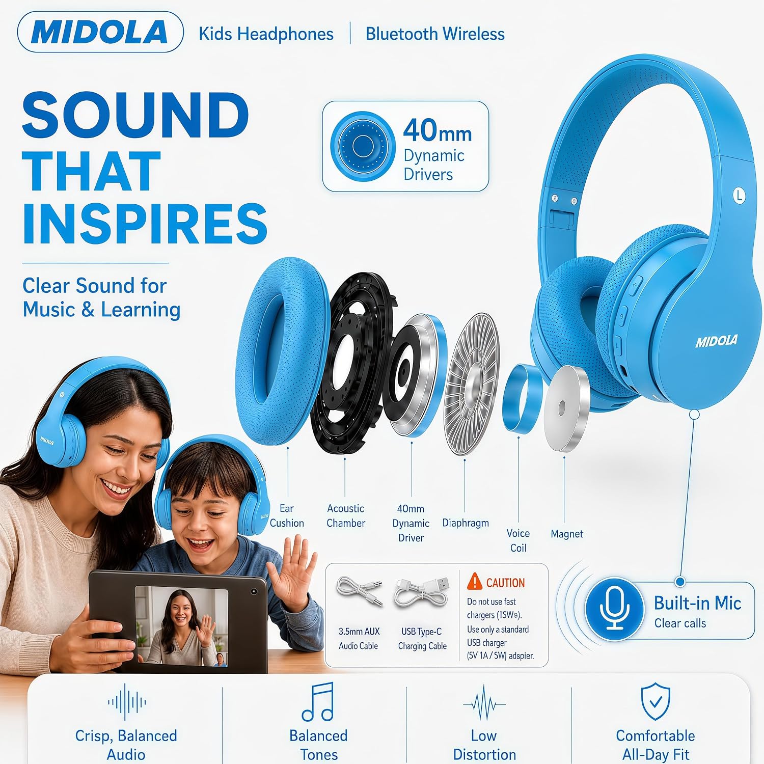 Thumbnail 6 de MIDOLA Kids Headphones 68H Playtime